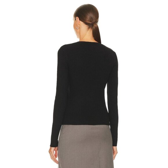 525 Frankie Rib Crew Neck Pullover Sweater in Black XSmall New Womens Knit Top - Picture 2 of 8